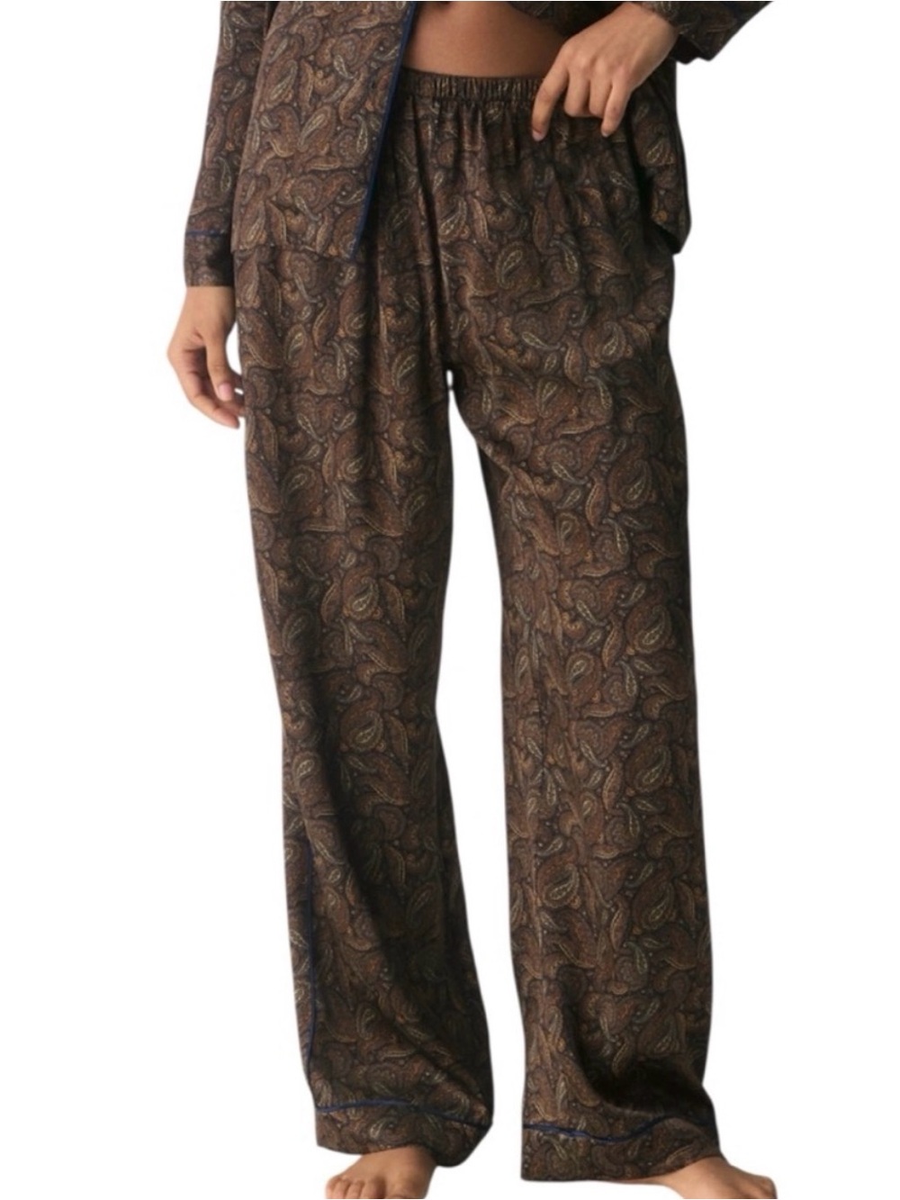 Aritzia Nightside Navy Silk Satin Pajama Pant XS